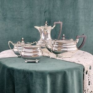 Vintage Rectangular Wallace Silver Plated Tea Set